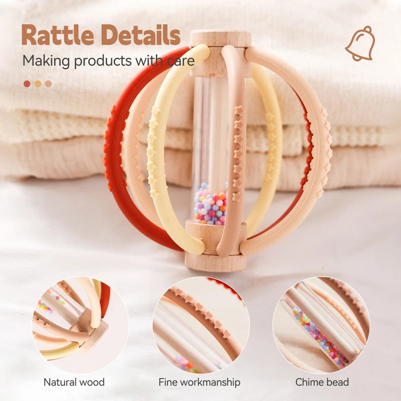 Wooden baby Rattle Toy